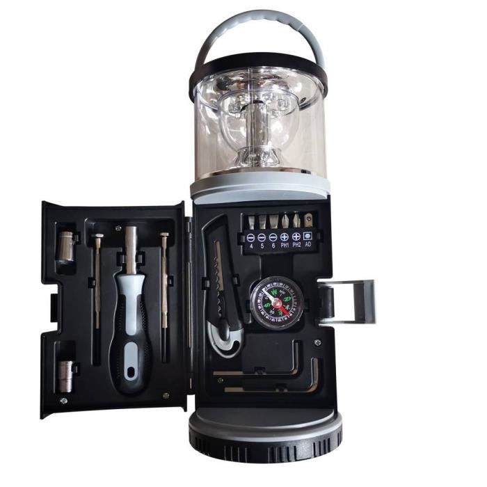 Lampe de camping avec kit outils intégré