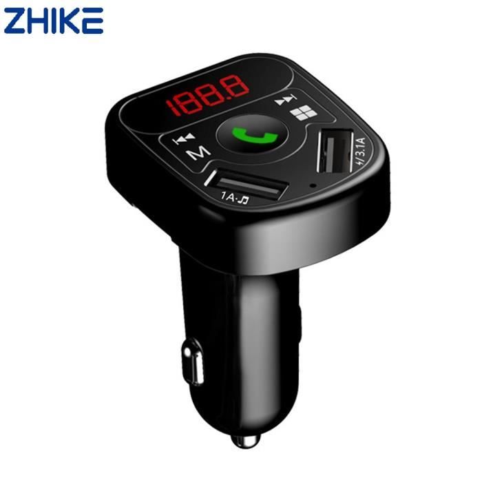 Transmetteur FM Bluetooth pour voiture Adaptateur radio sans fil Chargeur USB Lecteur MP3 Dual USB Charger 3.1A