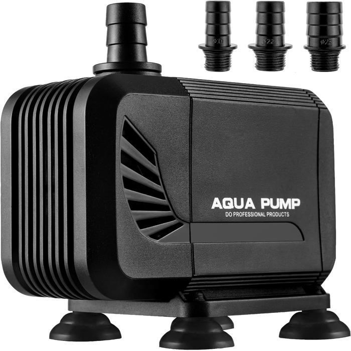 Comparer les prix de Pompe Eau Submersible Mini Pompe Silencieuse Pompe Aquarium avec 3 Buses 19/22/25mm Hauteur de Refoulement 2.8m Cordon de 2.5m