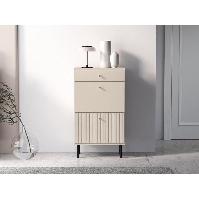 Meuble à chaussures avec tiroir CALETTO - 55 cm - beige