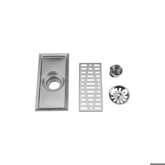 Grille De Sol En Acier Inoxydable Avec Cadre - Design Multi-trous Pour Drainage Rapide - Finition Brossée Antidérapante - Plusieurs Tailles (150x150mm à 300x300mm)
