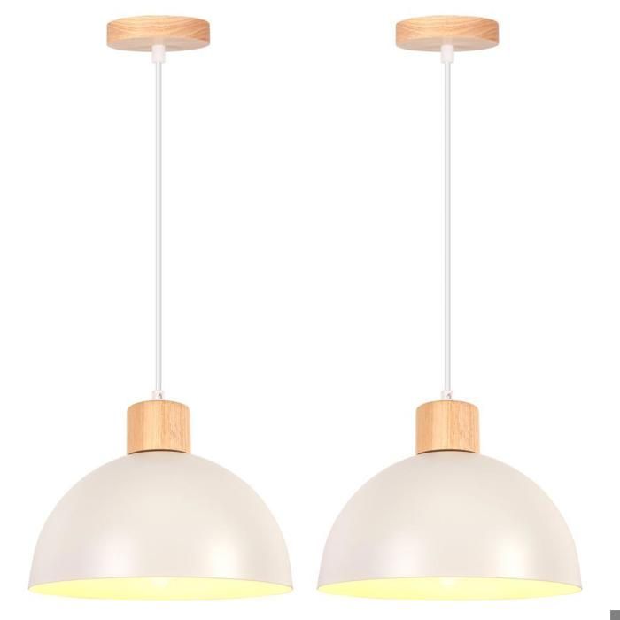 iDEGU 2pcs Suspension Luminaire Moderne 25cm Lampe de Plafond Rétro Abat-jour en Demi - cercle Lustre Industriel pour Salon Chambre iDEGU 2pcs Suspension Luminaire Moderne 25cm Lampe de Plafond Rétro Abat-jour en Demi - cercle Lustre Industriel pour Salon Chambre