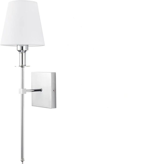 Ensemble dappliques murales 1 pièce lampe murale filaire pour chambre à coucher ferme lampe de lecture de chevet (argent)