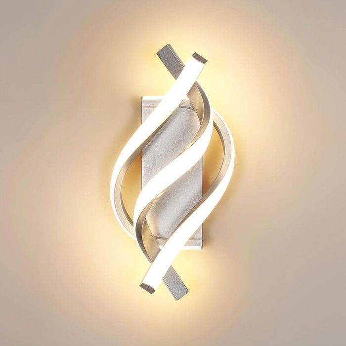 DELIPOP Applique Murale LED 22W - Design Moderne Minimaliste - 3000K Blanc Chaud - Aluminium Argent - Escalier Couloir Balcon
