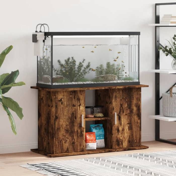 Comparer les prix de BEAU Support pour aquarium - chêne fumé - 101x41x58 cm - bois d'ingénierie - Contemporain Design 2025 183113059372