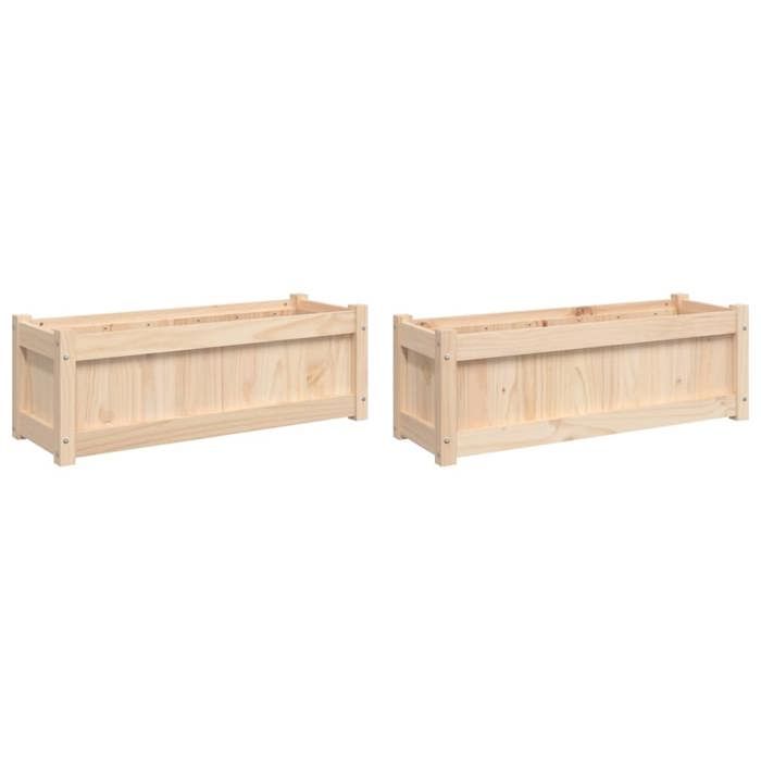 Meilleures Jardinière - SHOP - Pot de fleurs-Bac à fleurss 2 pcs bois de pin massif SSD5085415