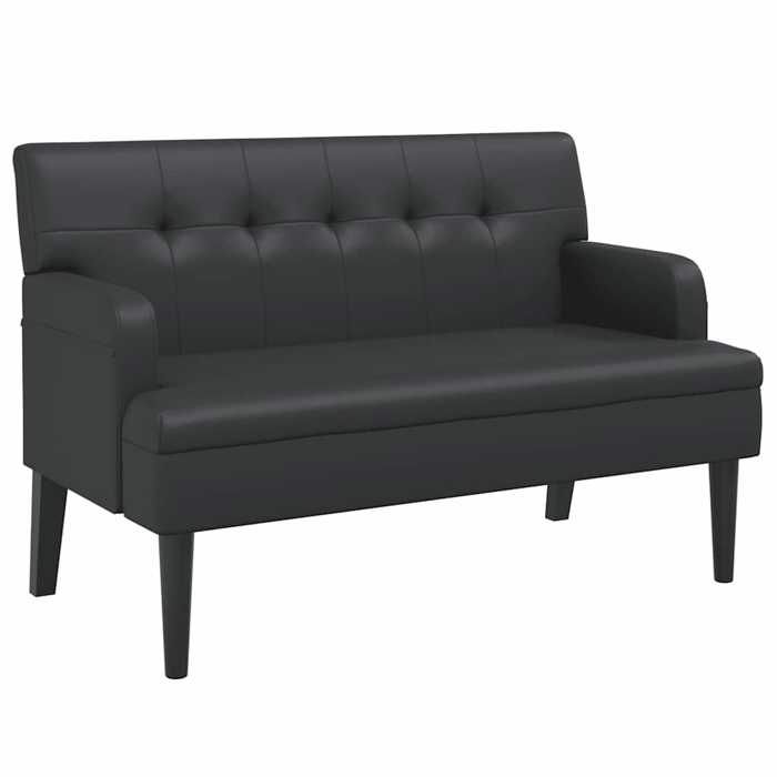 641283& Banquette large salonBanc - avec dossier noir 112x655x75 cm similicuir