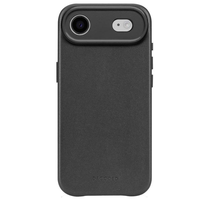 Coque MagSafe - DECODED - iPhone 17 Air - Cuir pleine fleur - Antichocs - Noir