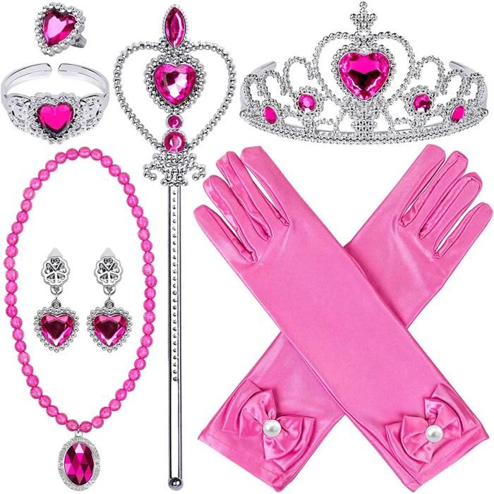 Ensemble daccessoires de costume de princesse cadeau de déguisement de princesse couronne de princesse baguette magique YYV