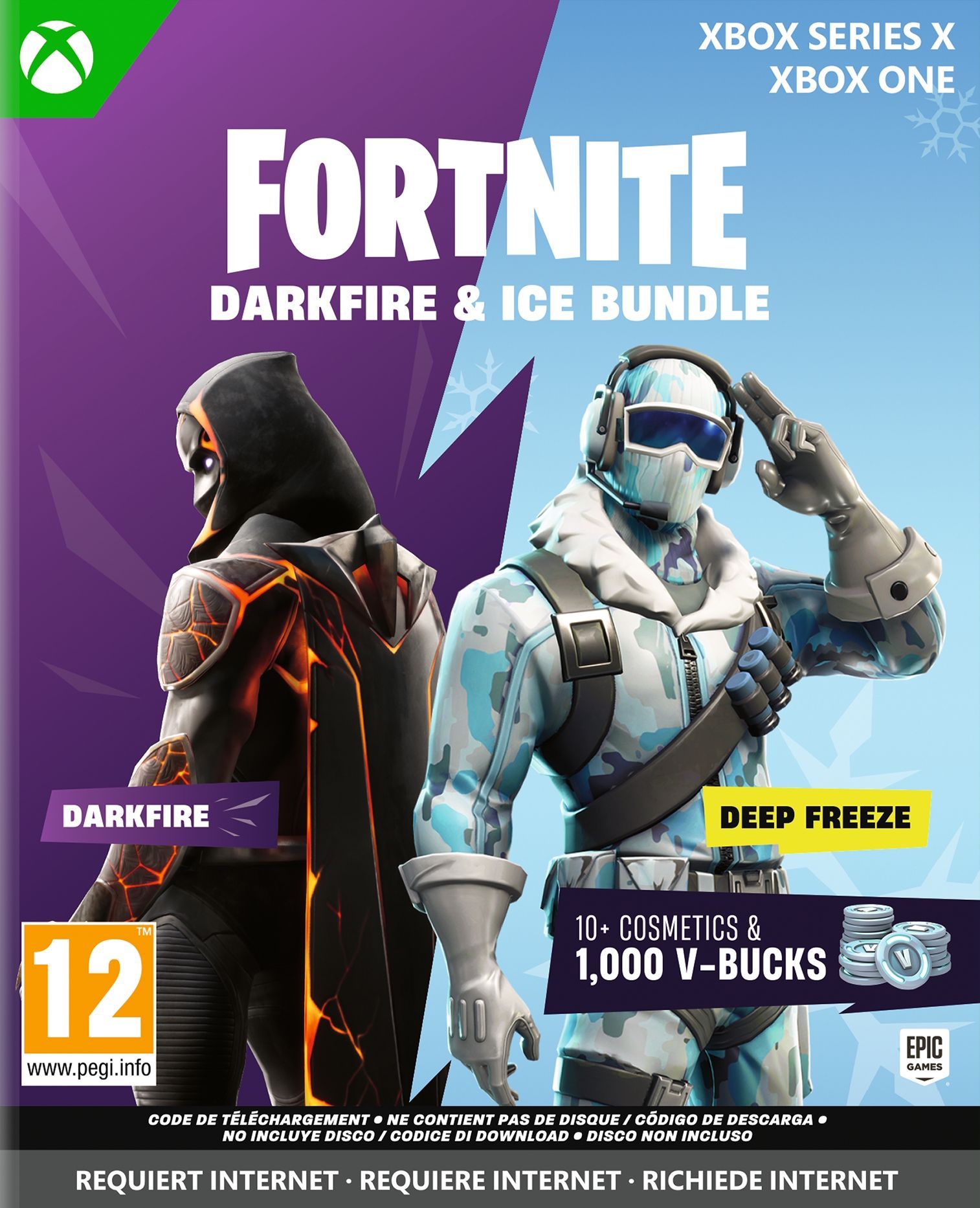 FORTNITE Darkfire & Ice Bundle - Jeu Xbox Series X Xbox One - Code in a Box