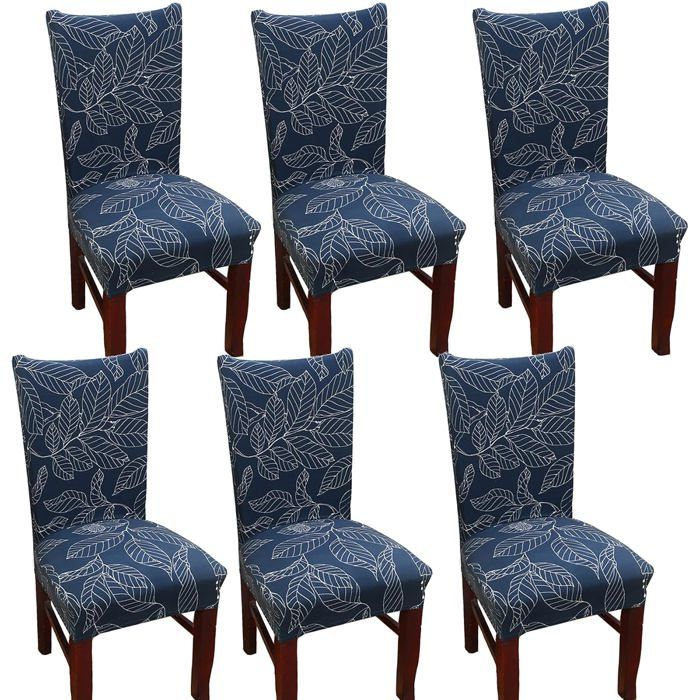 Ensemble de 6 housses de chaises de salle à manger extensibles amovibles et lavables pour une protection optimale des sièges.
