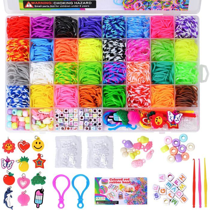 Kit De 2500 Élastiques à Bracelets Loom Bands - 32 Couleurs - Loisir Créatif Enfant - Neuf