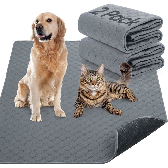 Meilleurs prix pour Tapis dapprentissage réutilisables pour chiens lot de 2 tapis lavables pour chiots tapis absorbants (100 cm x 70 cm)