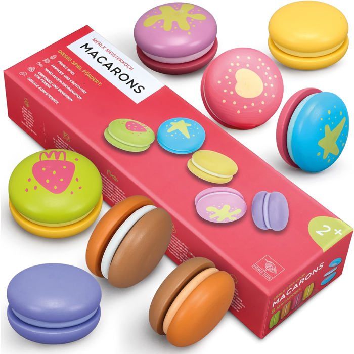 Macarons en bois pour dinette - Chouquette et Compagnie Macarons en bois pour dinette - Chouquette et Compagnie