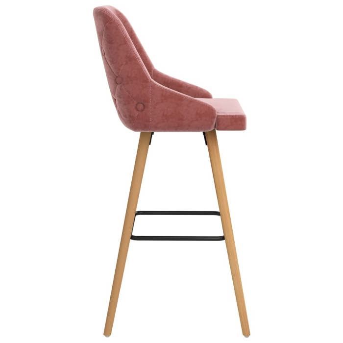 Tabourets Cuisine - Rose - Chaises de bar - (2 pcs) - 2 personnes - rose velours 48x55x106 cm F2166