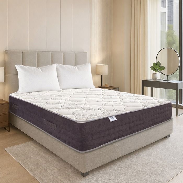 Matelas 140x200 cm Sérénité Ressorts Ensachés Mousse Haute Densité ergonomique Soutien très ferme + 2 Oreillers