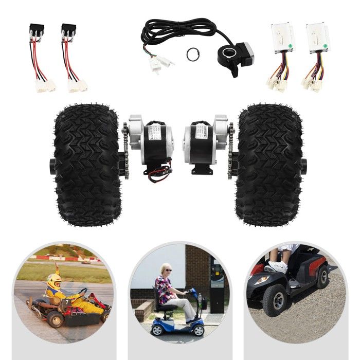 Kit de conversion de roues à entraînement motorisé 24V 250W + marche arrière manette au pouce