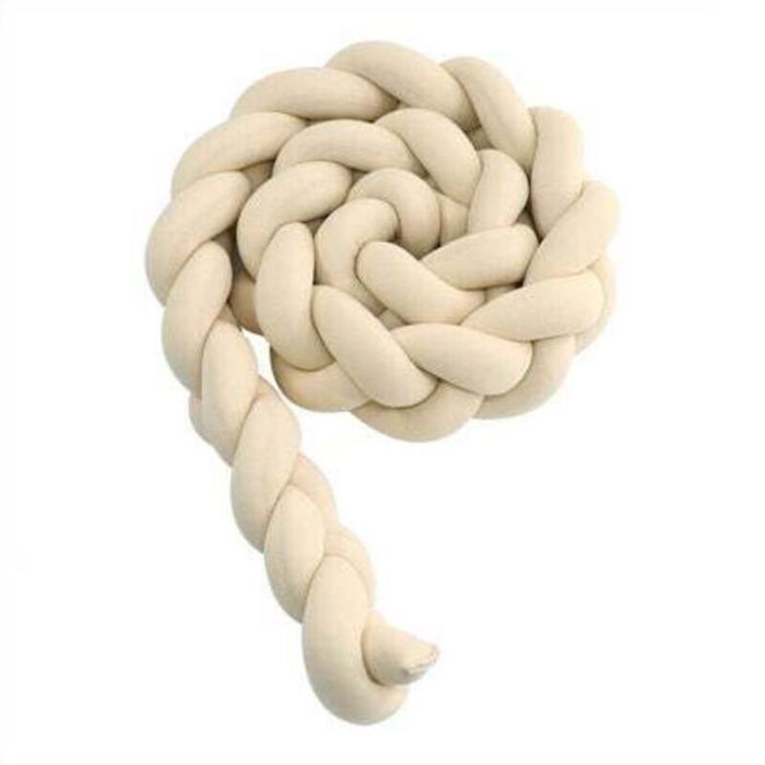 Coussin de protection tressé 1M pour lit bébé - 3 brins en velours - Tour de lit anti-chocs pour bébé et enfant