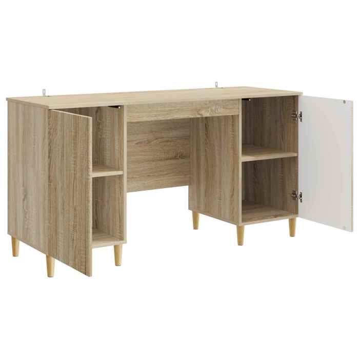 Marron bureau - CLARENCE - Pour Étudiant / salarié - Chêne Sonoma 142 5 x 50 x 75 cm Bois dingénierie LV6791