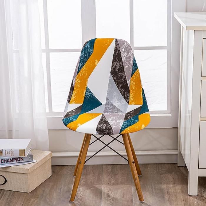 Housses de Chaise Salle à Manger Scandinave Extensible Universel 4 Pièces Abstract Brush Protège Chaise Motif-Eur HOUSSE DE CHAISE