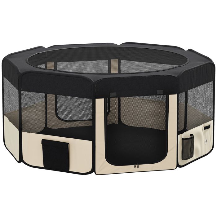 YWJ Parc pliable pour chiens et chats enclos portable pour petits animaux imperméable en tissu Oxford Ø90x41 cm noir
