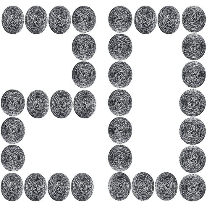 20 pièces Boule INOX Plancha Eponge Métallique Eponge Lavable Éponge à Récurer en Acier Inoxydable la Vaisselle