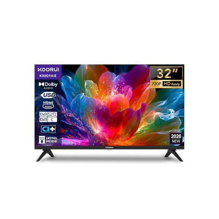 Téléviseur 32 pouces KOORUI K32Q1H E LED 720p Triple Tuner (DVB C T2 S2) 3x HDMI Dolby Audio