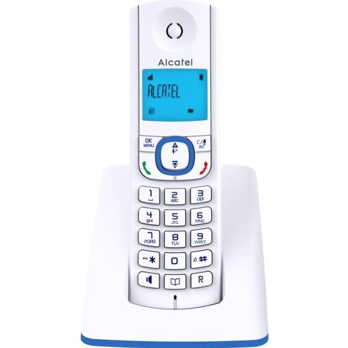 Téléphone sans fil - ALCATEL - F530 - Mains libres - Répertoire 50 contacts - Bleu