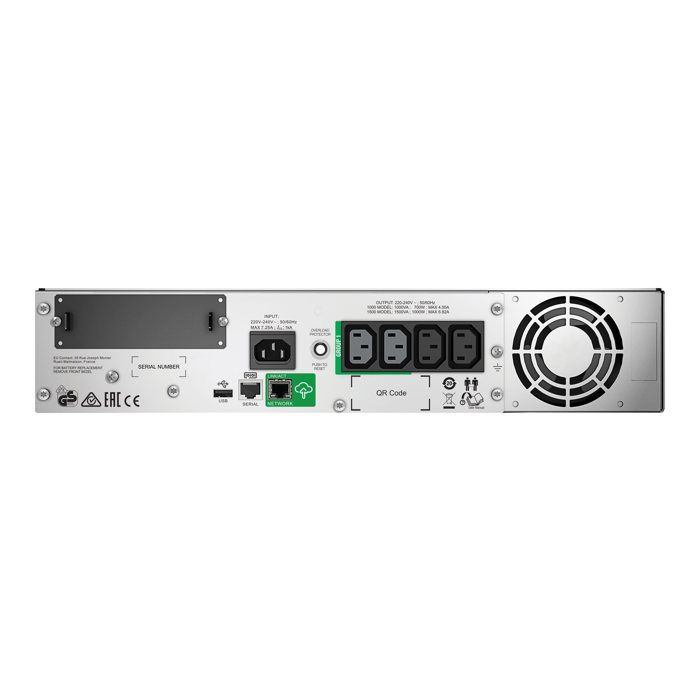 APC Smart-UPS SMT 1500VA Rack - Onduleur line-interactive monophasé 230V (USB / Série / SmartSlot) - Rack 2U - Fabricant : APC - Co