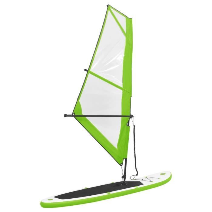 Ensemble de planche SUP gonflable avec voile Vert et blanc-ASH7628922476005