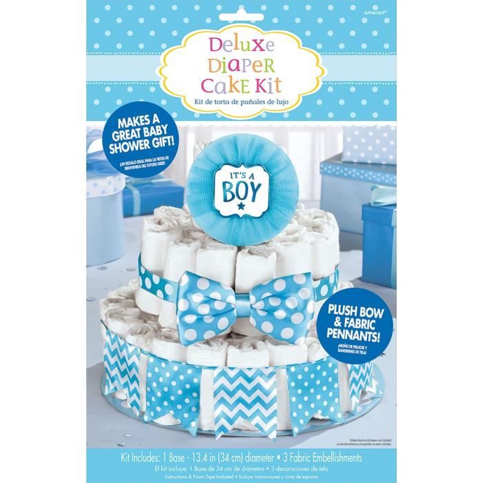 AMSCAN Set de décoration Gateau de couche garçon 4 pièces