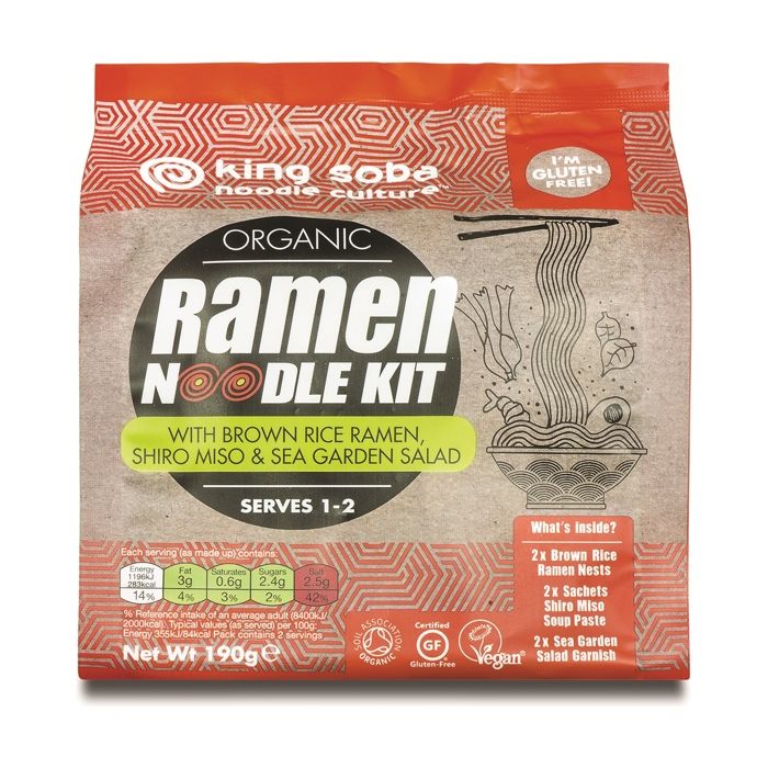 KING SOBA - Kit de nouilles ramen au riz complet bio sans gluten 190 g ...