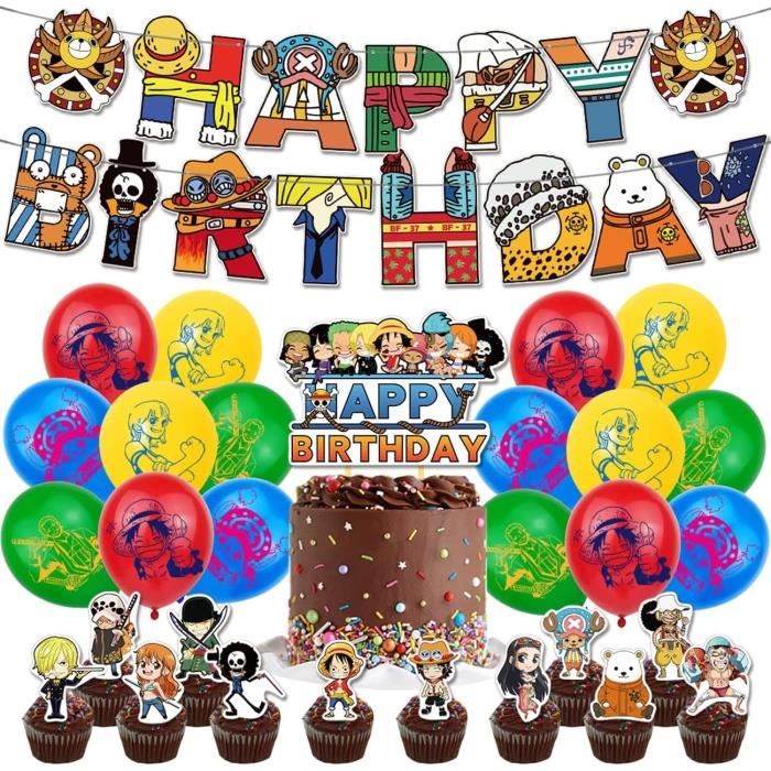 Ensemble De Ballons One Piece 30pcsfournitures De Fete D Anniversaire One Piece Party Supplies Ballon En Latex Topper De Gate 597 Cdiscount Maison