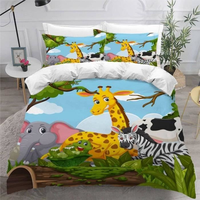 Couette Pottery Barn Kids Brendan Safari - Twin - 100% Coton - Animaux
