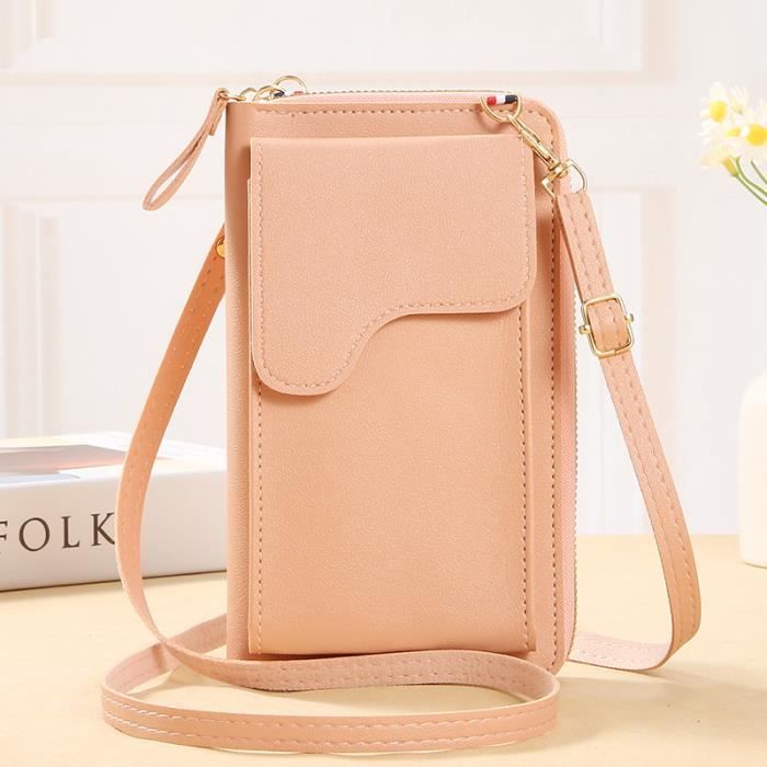 Sac Bandoulière Pour Téléphone Portable En Cuir Synthétique Souple - 19x12.5x1 Cm, Léger, Bandoulière Amovible 125 Cm | Pour Femme, Shopping, Promenade