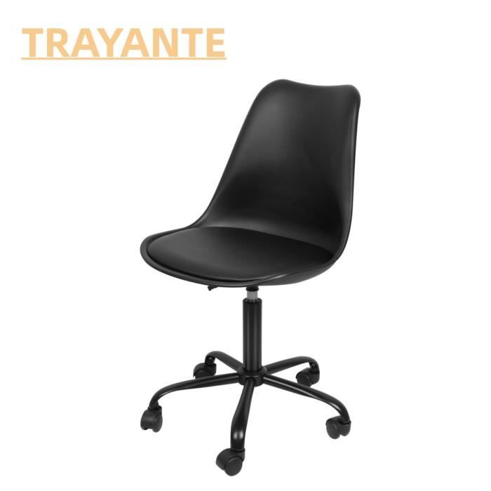 TRAYANTE CHAISE DE BUREAU Un ensemble dune chaise de bureau à roulettes tulipe en PP noir