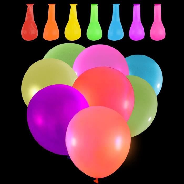 Ballon Fluorescent lumineux de couleur 10/12 pouces, 20 pièces, décoration  de fête d'anniversaire, fournitures de fête de nuit - AliExpress