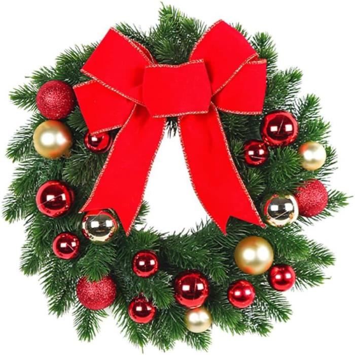 Couronne De Noël Lumineuse LED 29 Cm - Avec Père Noël, Rennes, Sapin | Décoration Porte, Cheminée, Mur