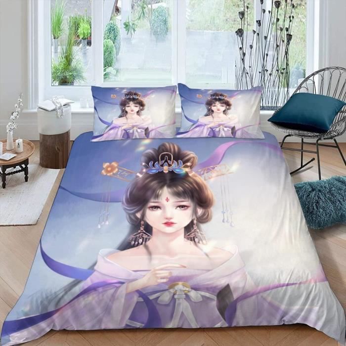 Parure De Lit Demon Slayer 3D - Microfibre Douce Avec Shinobu Kochou - Housse De Couette + Taies - 140x200cm