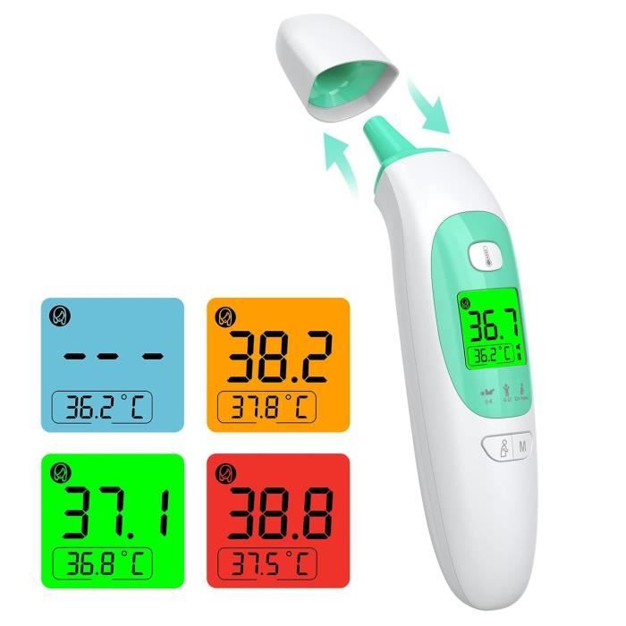 Thermometre medical Frontal Infrarouge médicale Thermometre sans Contact  pour personne (Adulte Enfant bébé) et surface d