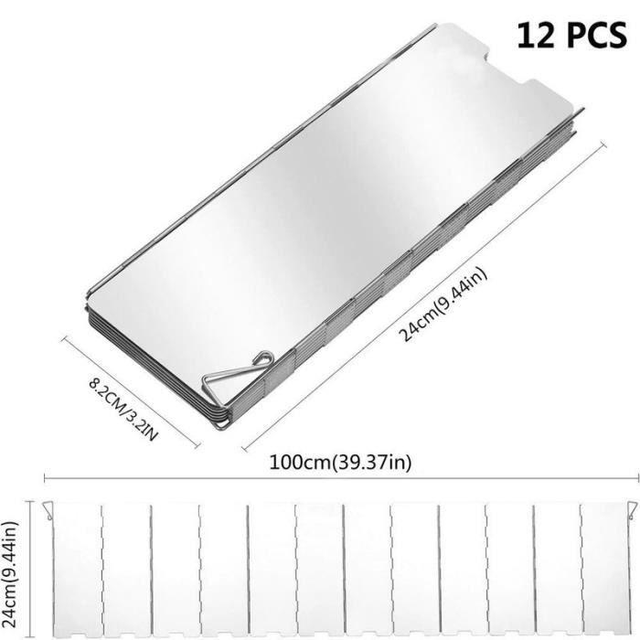 Pare-Vent Pliable Aluminium SEADESKY 8/10/12/14/16 Plaques - Protection Réchaud Camping Anti-Vent Avec Sac