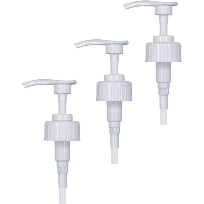 Lot De 3 Distributeurs à Pompe Pélican 38mm Pour Bidon 5 Litres - Dose Précise 30ml - Blanc