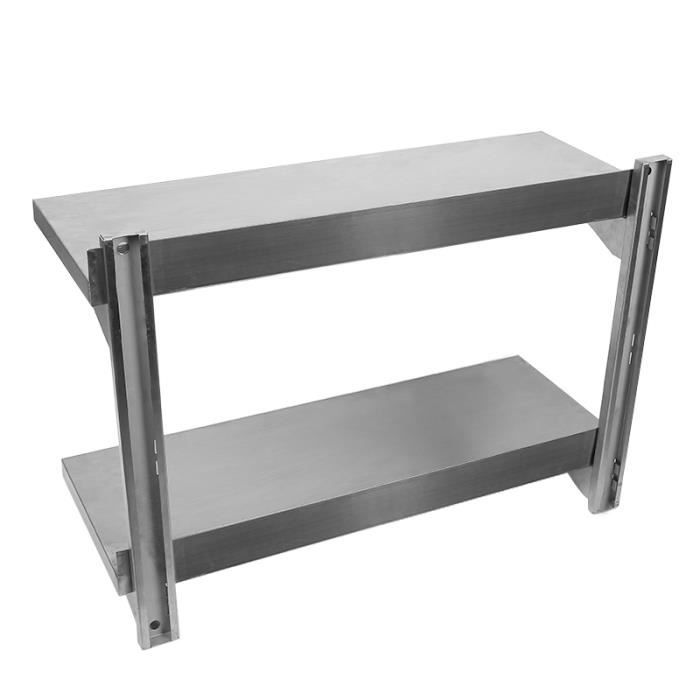 Étagère murale en inox Firnose - 2 étagères réglables pour cuisine