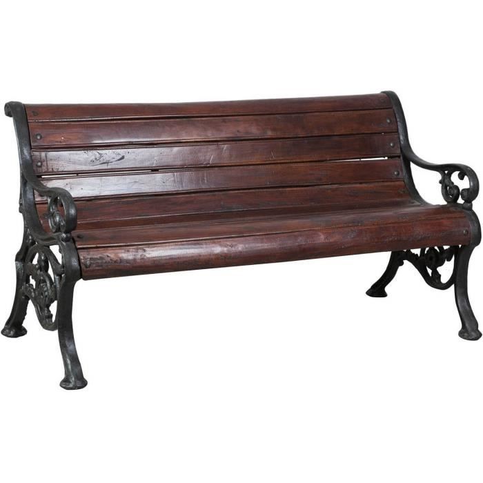 Banc En Bois Massif Et Fonte L160xpr65xh75 Cm L0200 Achat Vente Banc D Exterieur Banc En Bois Massif Et Fonte Cdiscount