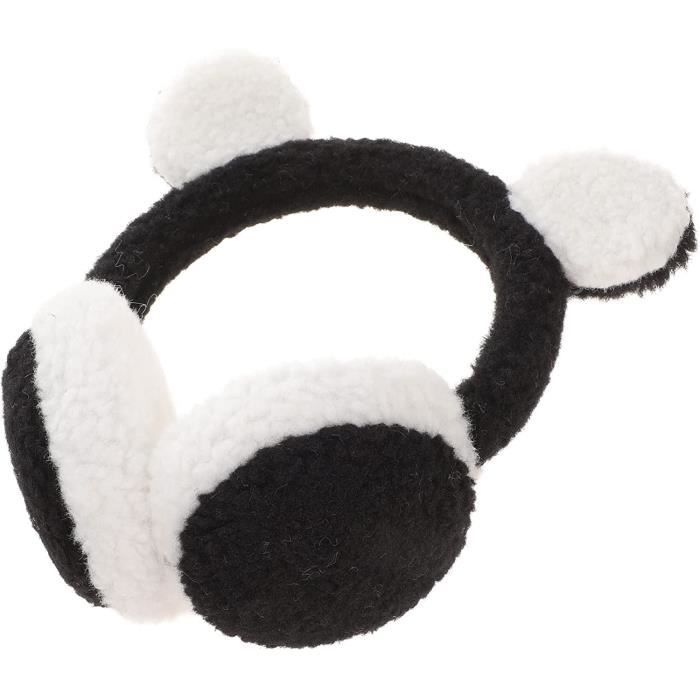 omitium Cache-oreilles en peluche d'hiver réglables et pliables pour mixte adulte Taille unique Noir