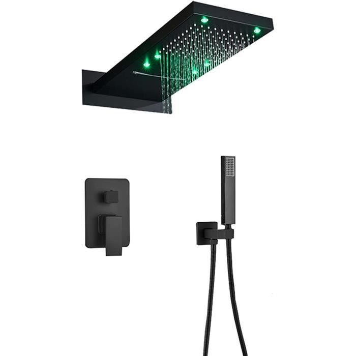 LED Colonne de Douche Encastrable avec Douche À Main, Montage Mural