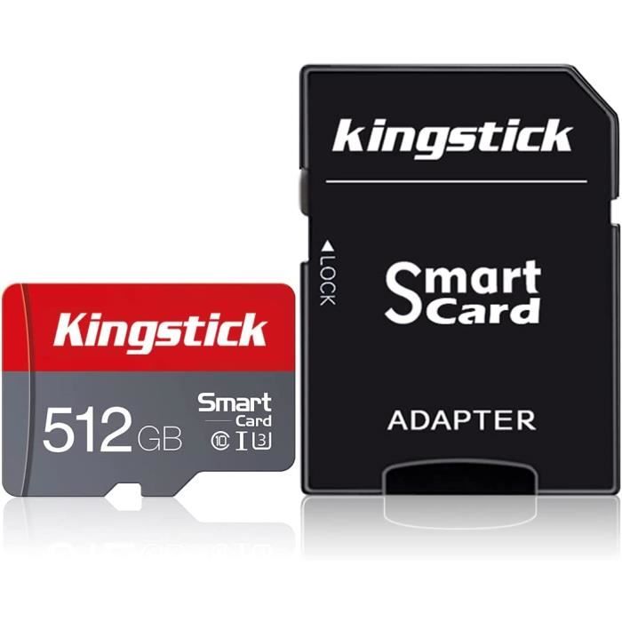 512 Go Carte Micro SD 512 Go Classe 10 Carte mémoire Micro SD 512 Go avec Adaptateur pour