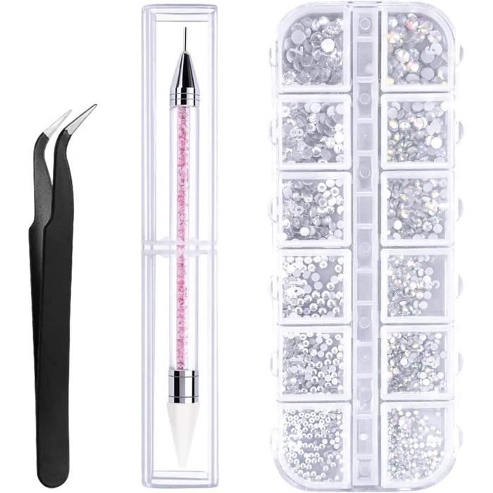 LolliBeads Lot De 1 200 Strass Ronds En R Sine Et Cristal Pour Nail Art Dos Plat Acrylique Tailles 15 5 Mm Couleur Blanc Cristal~p114449433