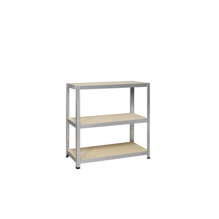 Avasco 265 Strong Étagère Métal/Bois 5 Tablettes – 180 × 90 × 60 Cm – Charge Lourde 265 Kg/Tablette – Galvanisée