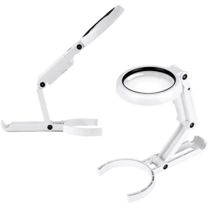 Raweao 8X Lampe Loupe sur Pied, 56 LED Dimmbar Loupe Grossissante avec Lumiere avec 3 Modes de Couleur, 2-en-1 Grande Lampe de Lecture sur Pied pour Couture, Peinture, Artisanat